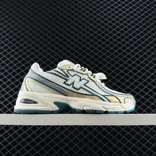 New Balance 740 أبيض بيج بحري ريترو رنر لايف ستايل سنيكرز