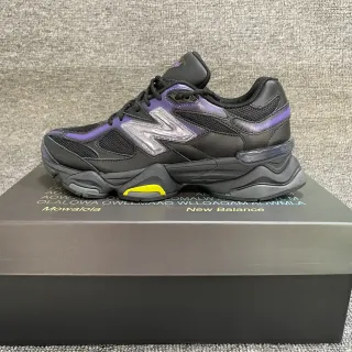 New Balance 9060 Black Purple Multi-Layered Sole Iridescent Accents Chunky Sneakers