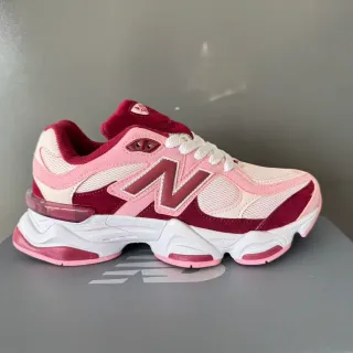 New Balance 9060 Pink and Burgundy Chunky Sneakers