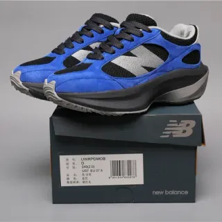 New Balance Blue Black Bold Suede And Mesh Upper Oversized Gray 'N' Logo Chunky Sneakers