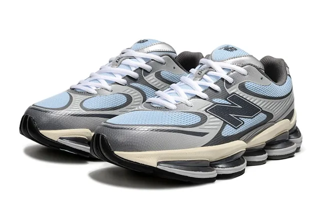 New Balance Bleu gris Segmented Pod Midsole Mesh-Synthetic Hybrid Upper chaussures de course 2