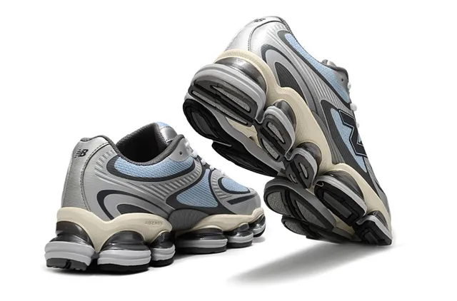 New Balance Bleu gris Segmented Pod Midsole Mesh-Synthetic Hybrid Upper chaussures de course 3