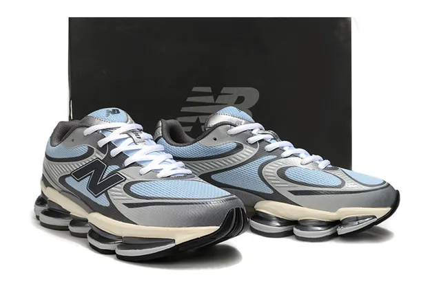 New Balance Bleu gris Segmented Pod Midsole Mesh-Synthetic Hybrid Upper chaussures de course 5