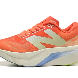New Balance FuelCell Elite Orange White Engineered Mesh Upper Sculpted Multi-Density Midsole Running Shoes