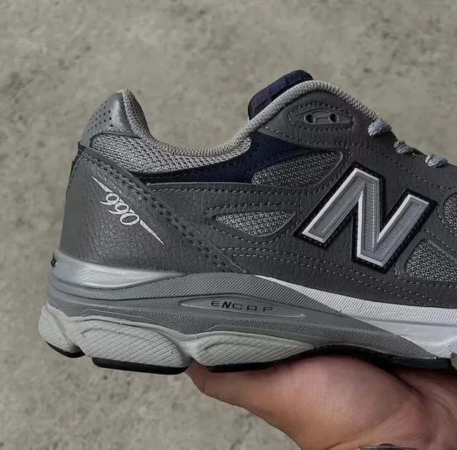 New Balance رمادي بحري شبكة وصناعي بناء التداخل لسان مبطن حذاء رياضي نمط حياة 3