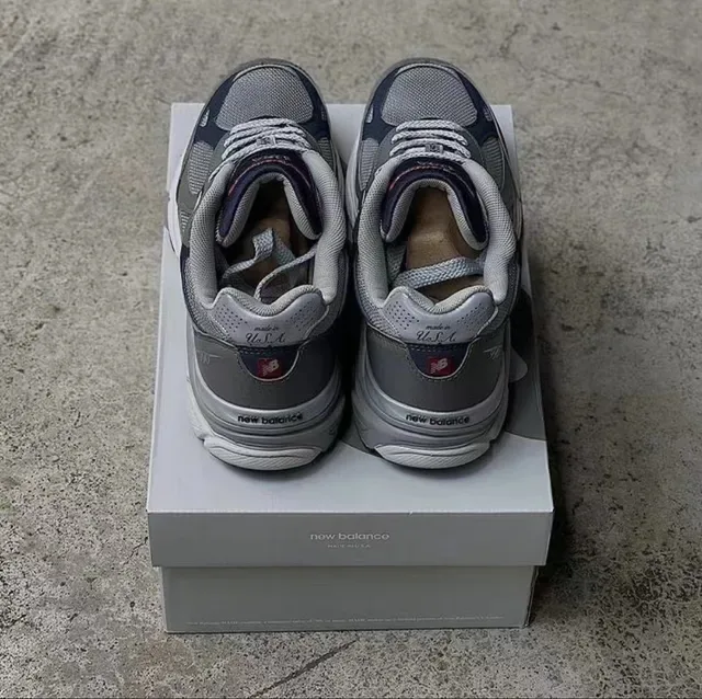 New Balance رمادي بحري شبكة وصناعي بناء التداخل لسان مبطن حذاء رياضي نمط حياة 6