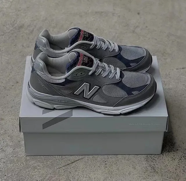 New Balance رمادي بحري شبكة وصناعي بناء التداخل لسان مبطن حذاء رياضي نمط حياة 8