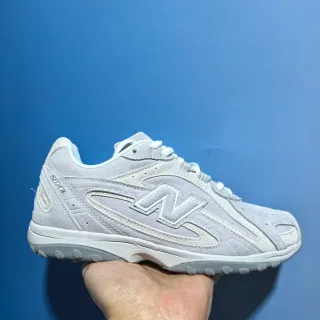 New Balance Gray White Suede Upper Stitched N Logo Sneakers