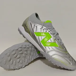 New Balance Silver Green Metallic Synthetic Upper Neon Lime N Logo Turf Soccer Shoes