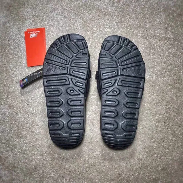 New Balance Slide Black Molded Footbed Buckle Strap Slipper 4