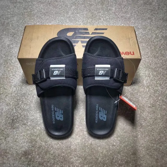 New Balance Slide Black Molded Footbed Buckle Strap Slipper 5