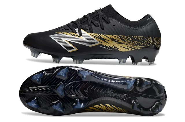 New Balance Speed Ctrl Stud Preto Dourado Campo Firme Sapatos de Futebol 6