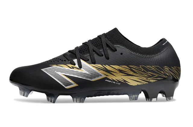New Balance Speed Ctrl Stud Preto Dourado Campo Firme Sapatos de Futebol 7