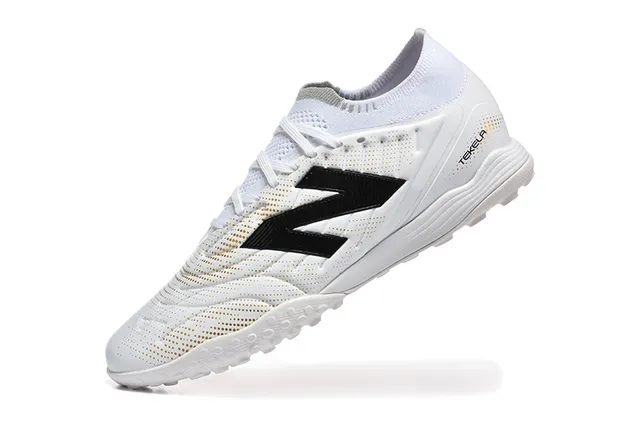 New Balance Tekela Azul Vermelho Baixo Corte Upper Sintético Colar Ajustável para Meia Gramado Artificial Sapatos de Futebol 15