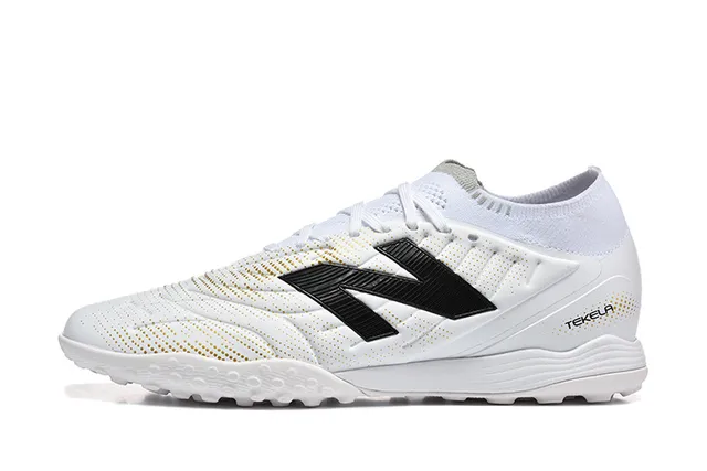 New Balance Tekela Azul Vermelho Baixo Corte Upper Sintético Colar Ajustável para Meia Gramado Artificial Sapatos de Futebol 21
