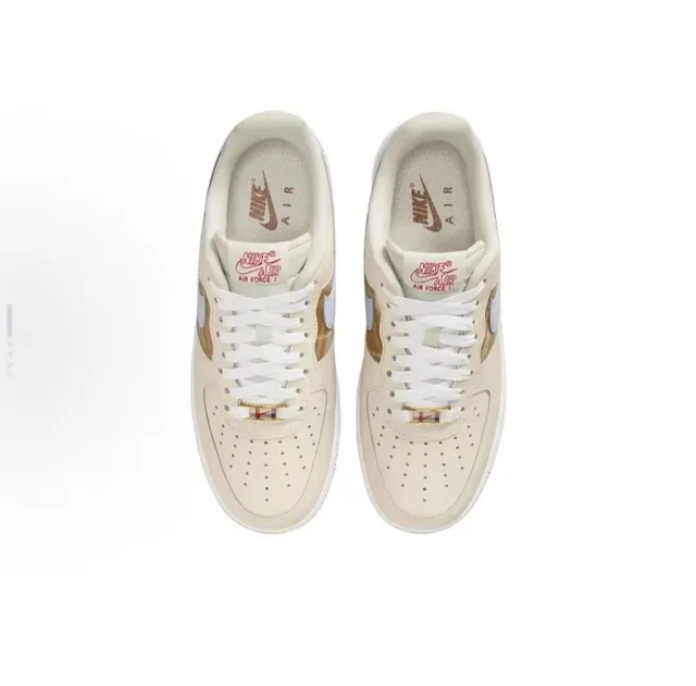 Nike Air Force 1 Beige Plaid Panel Lifestyle Sneakers 4