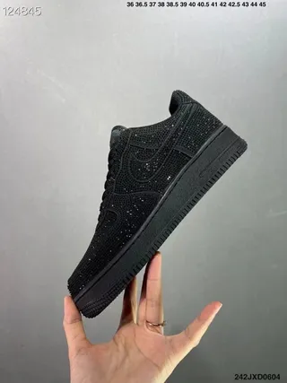 Nike Air Force 1 Black Glitter Embellished Lifestyle Sneakers 3