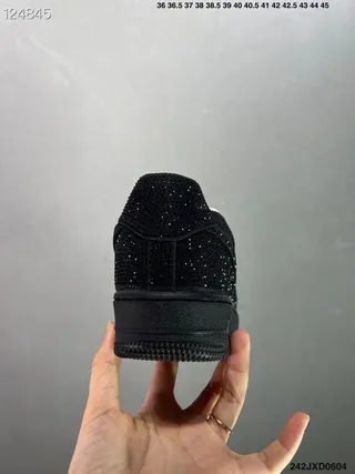 Nike Air Force 1 Black Glitter Embellished Lifestyle Sneakers 4