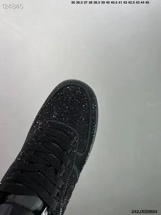 Nike Air Force 1 Black Glitter Embellished Lifestyle Sneakers 5