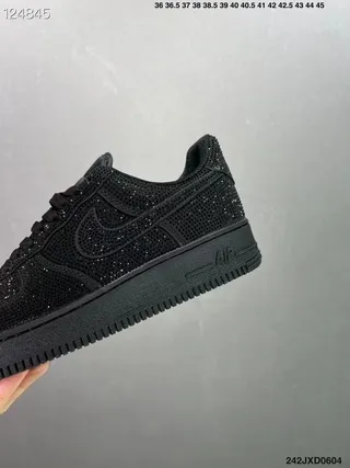 Nike Air Force 1 Black Glitter Embellished Lifestyle Sneakers 6