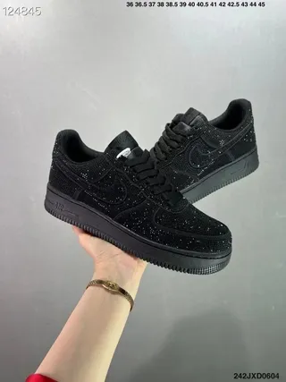Nike Air Force 1 Black Glitter Embellished Lifestyle Sneakers 8