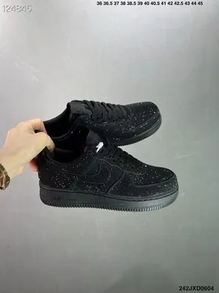 Nike Air Force 1 Black Glitter Embellished Lifestyle Sneakers 9