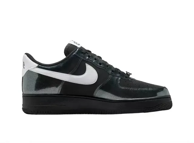 Nike Air Force 1 Black White Low-Top Iridescent Patent Upper Lifestyle Sneakers 5