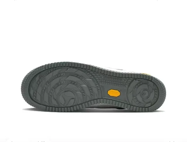 Nike Air Force 1 Gray Textured Upper Vibram Sole Lifestyle Sneakers 2