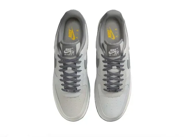 Nike Air Force 1 Gray Textured Upper Vibram Sole Lifestyle Sneakers 4