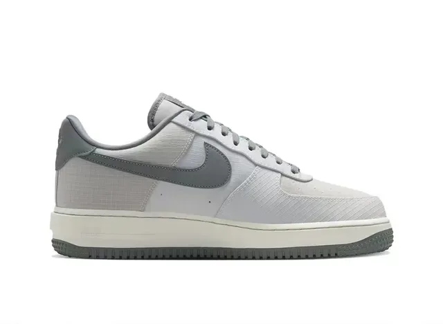 Nike Air Force 1 Gray Textured Upper Vibram Sole Lifestyle Sneakers 6