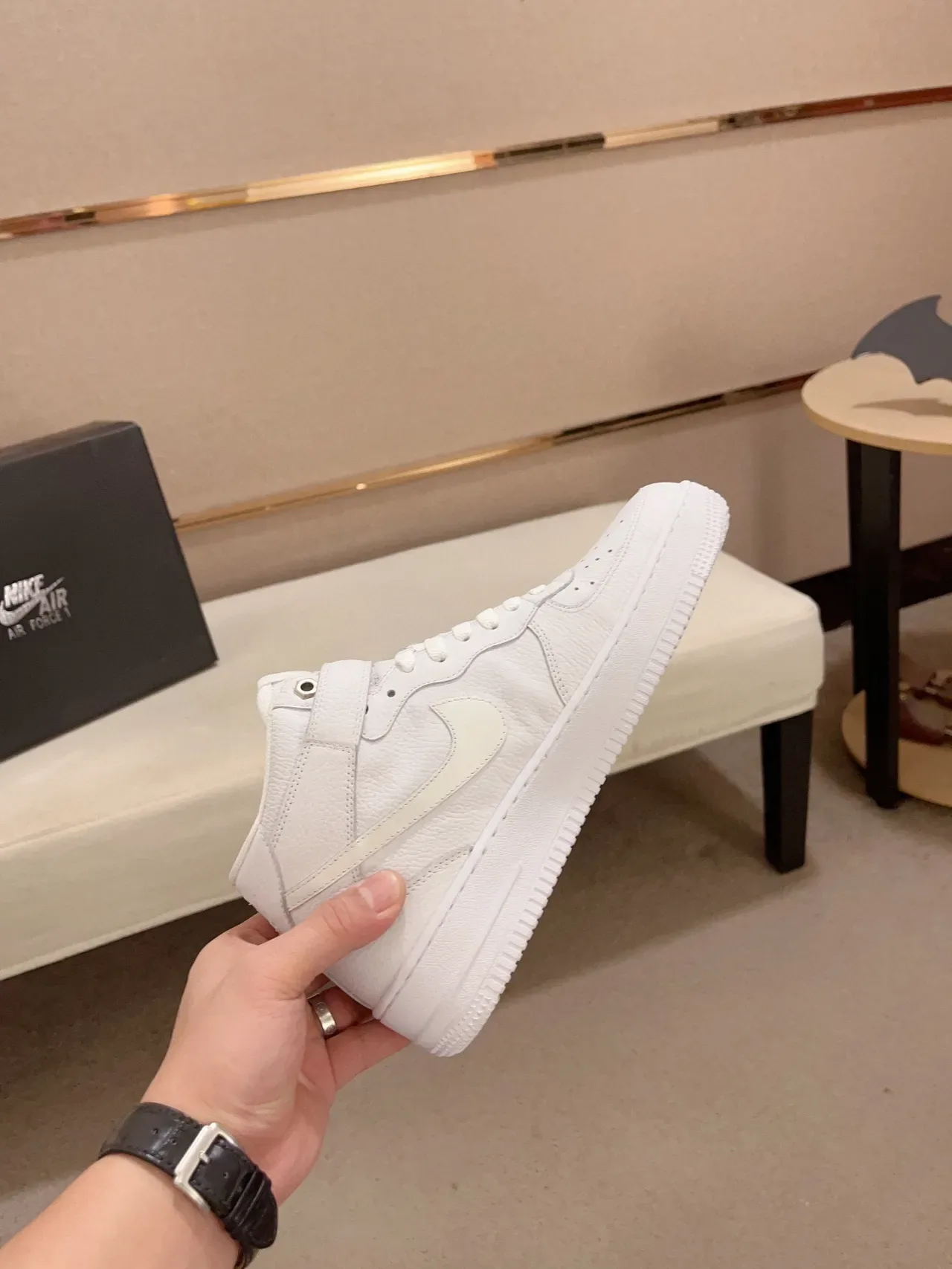Nike Air Force 1 High All-White Lifestyle Sneakers 6