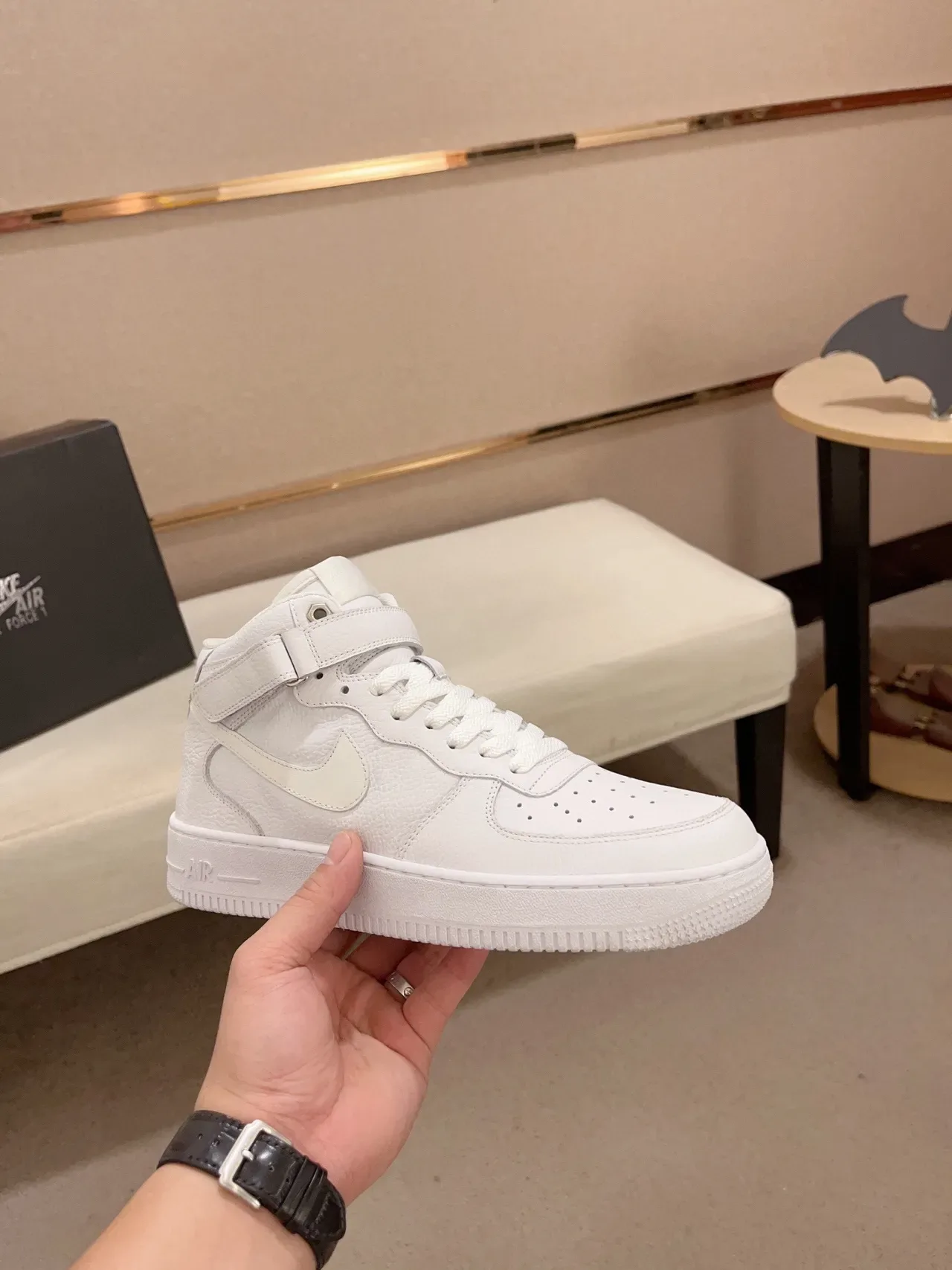 Nike Air Force 1 High All-White Lifestyle Sneakers 7