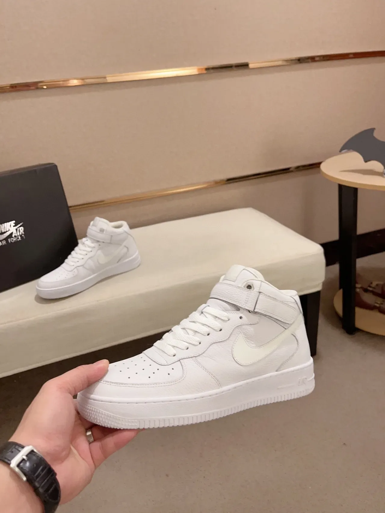 Nike Air Force 1 High All-White Lifestyle Sneakers 8