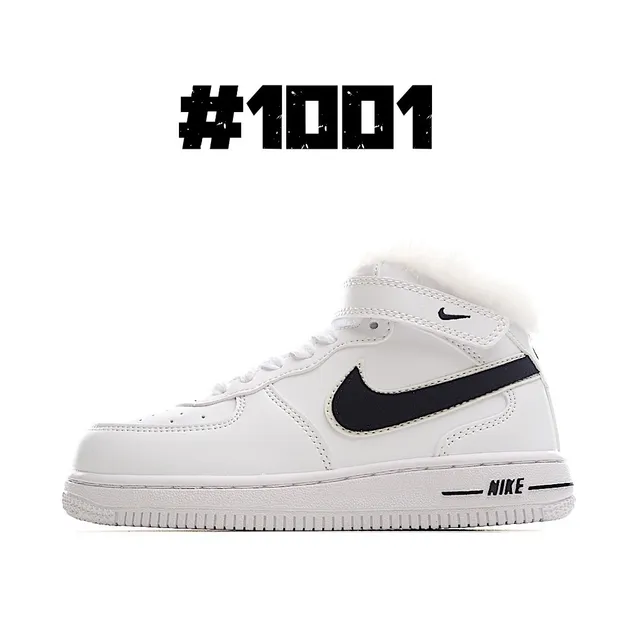Nike Air Force 1 High White and Tan Shearling-Lined Lifestyle Sneakers 4