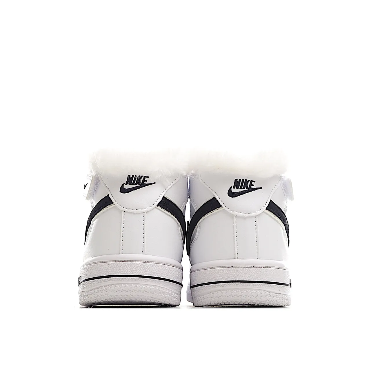 Nike Air Force 1 High White and Tan Shearling-Lined Lifestyle Sneakers 6