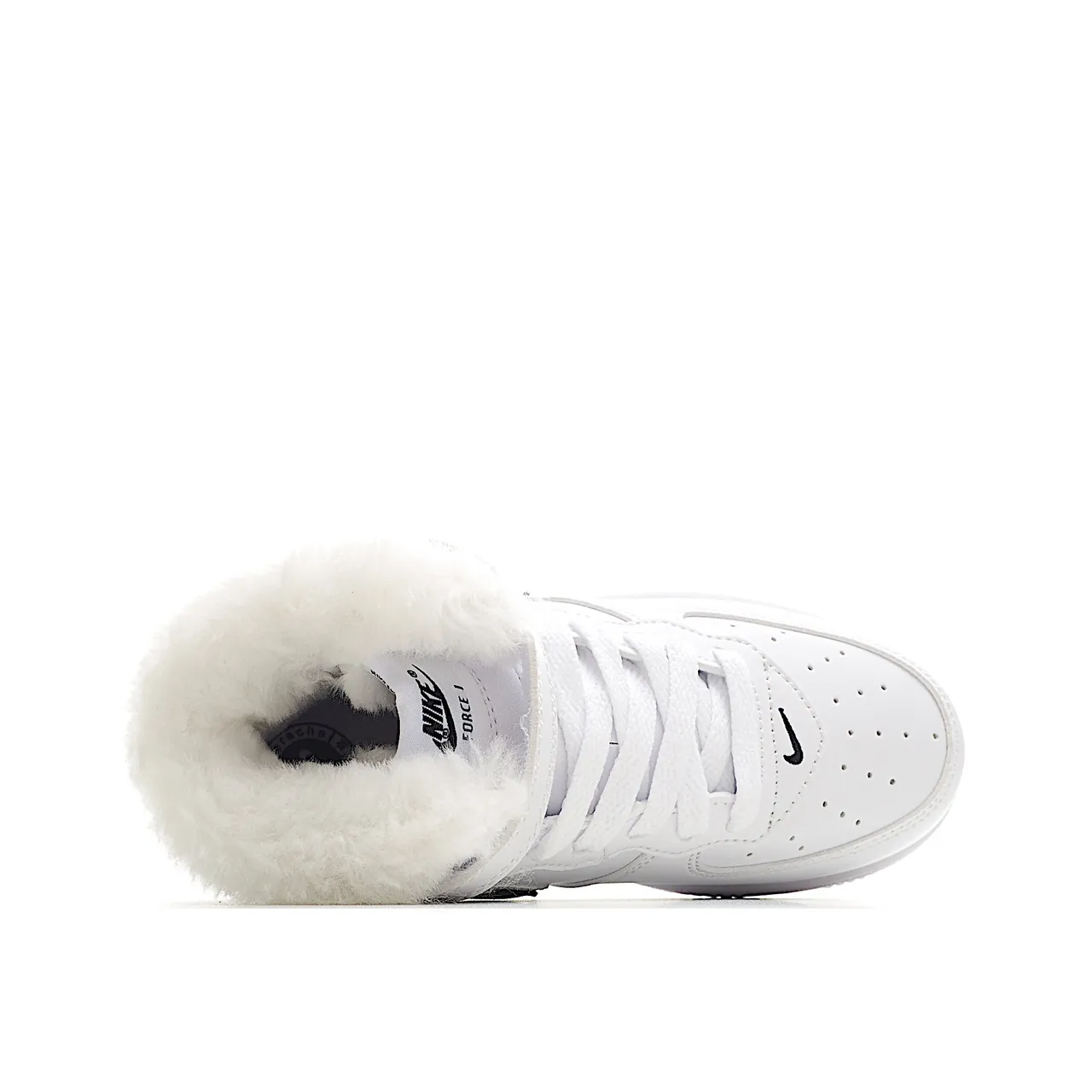 Nike Air Force 1 High White and Tan Shearling-Lined Lifestyle Sneakers 9