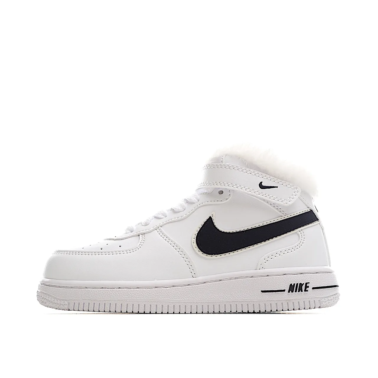 Nike Air Force 1 High White and Tan Shearling-Lined Lifestyle Sneakers 10
