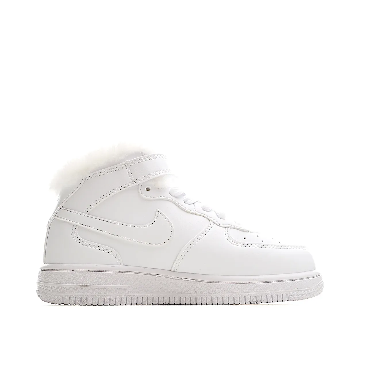 Nike Air Force 1 High White and Tan Shearling-Lined Lifestyle Sneakers 14