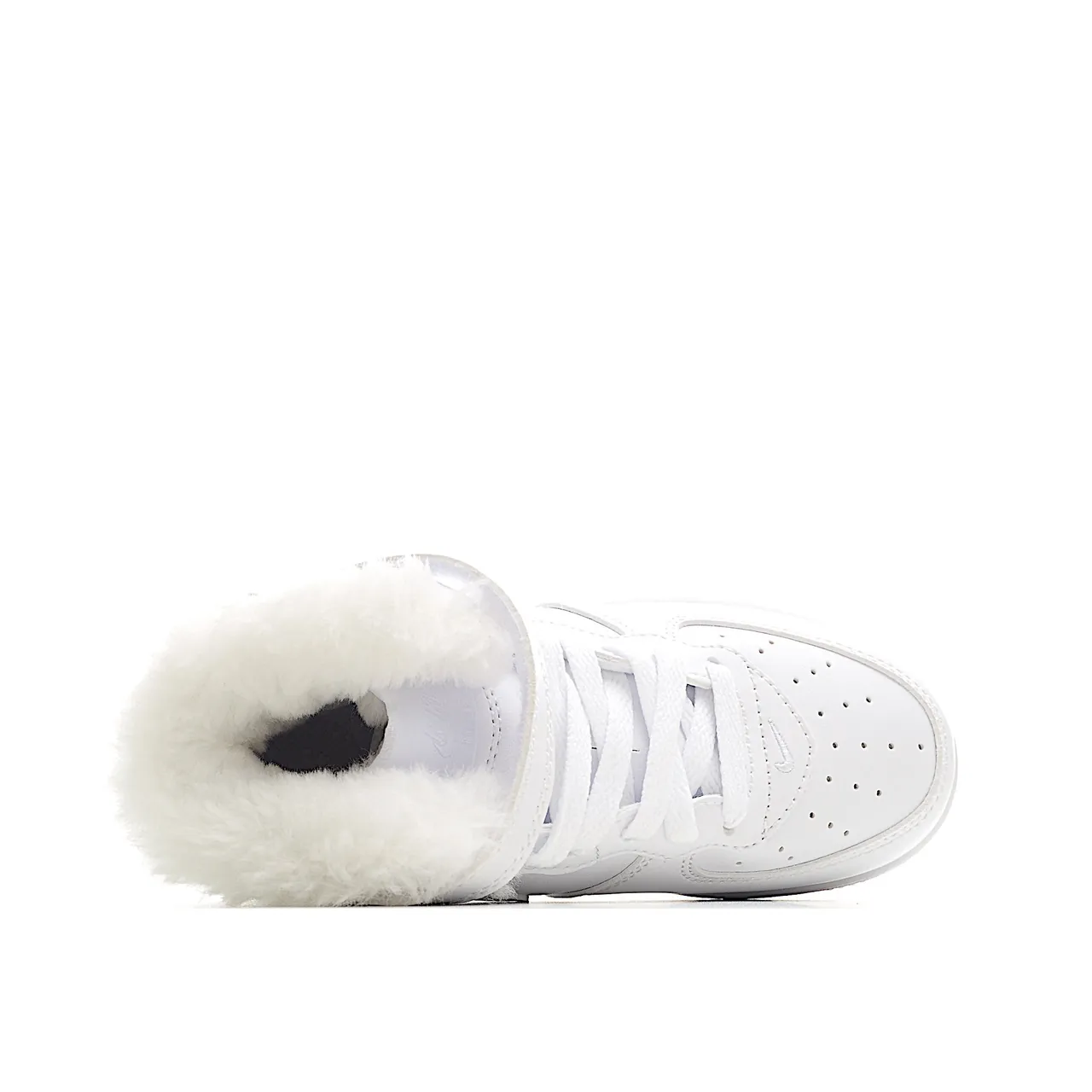 Nike Air Force 1 High White and Tan Shearling-Lined Lifestyle Sneakers 15