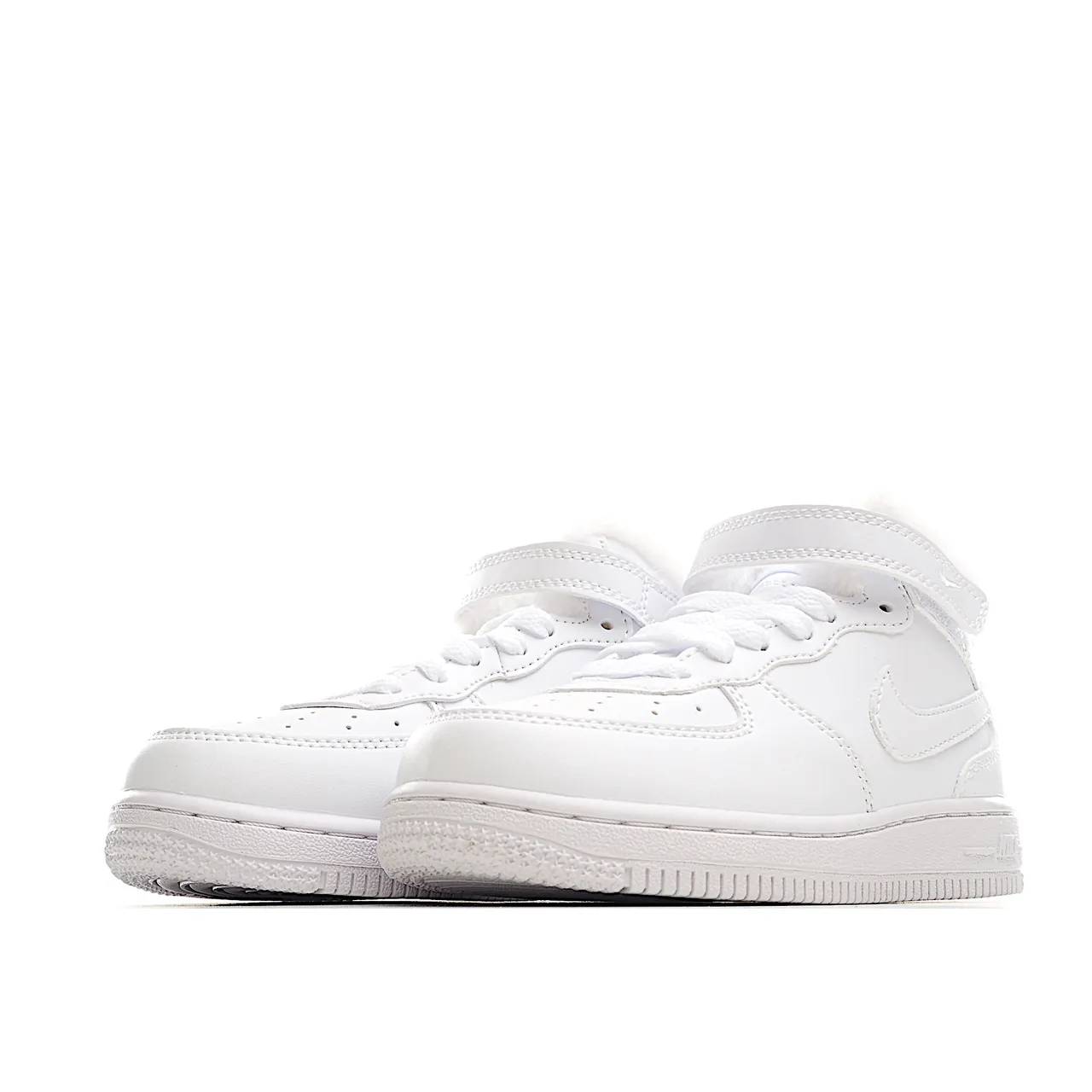 Nike Air Force 1 High White and Tan Shearling-Lined Lifestyle Sneakers 17