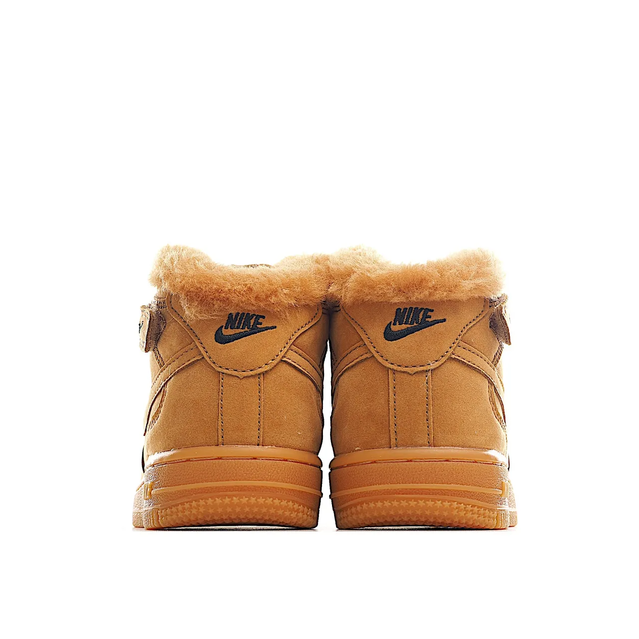 Nike Air Force 1 High White and Tan Shearling-Lined Lifestyle Sneakers 18