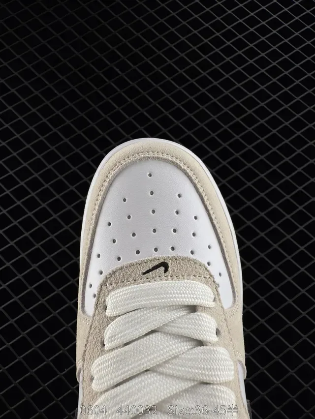 Nike Air Force 1 Low Beige and Black Lifestyle Sneakers 2