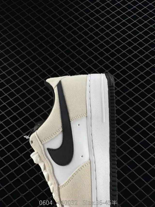 Nike Air Force 1 Low Beige and Black Lifestyle Sneakers 3