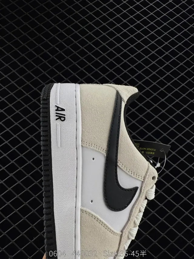 Nike Air Force 1 Low Beige and Black Lifestyle Sneakers 4