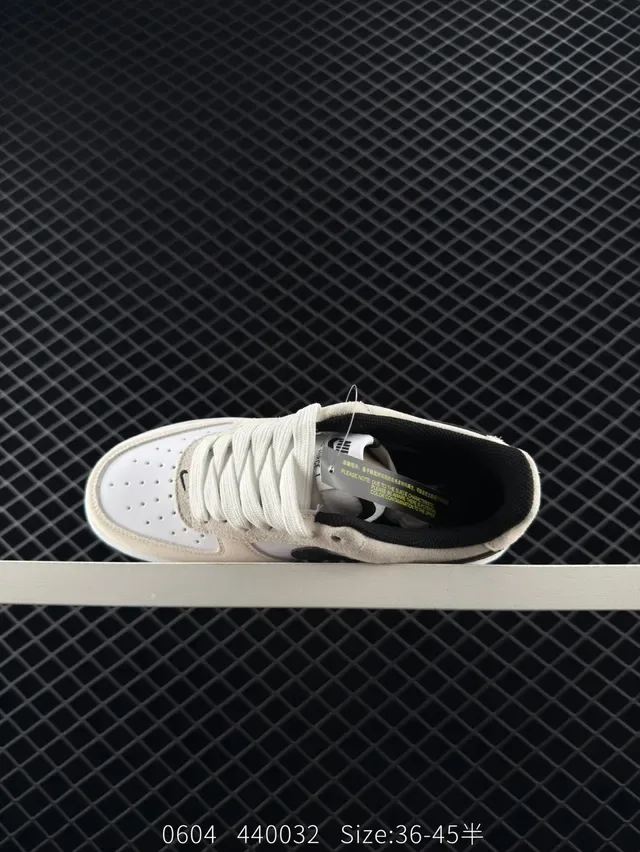 Nike Air Force 1 Low Beige and Black Lifestyle Sneakers 6