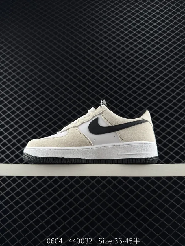 Nike Air Force 1 Low Beige and Black Lifestyle Sneakers 7