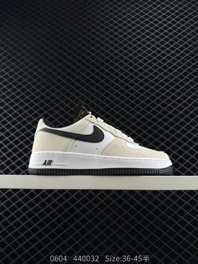 Nike Air Force 1 Low Beige and Black Lifestyle Sneakers 8
