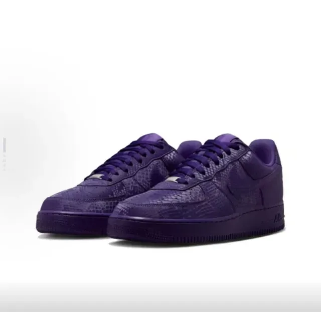 Sneakers lifestyle Nike Air Force 1 monocromatiques violettes à motif serpent embossé 5