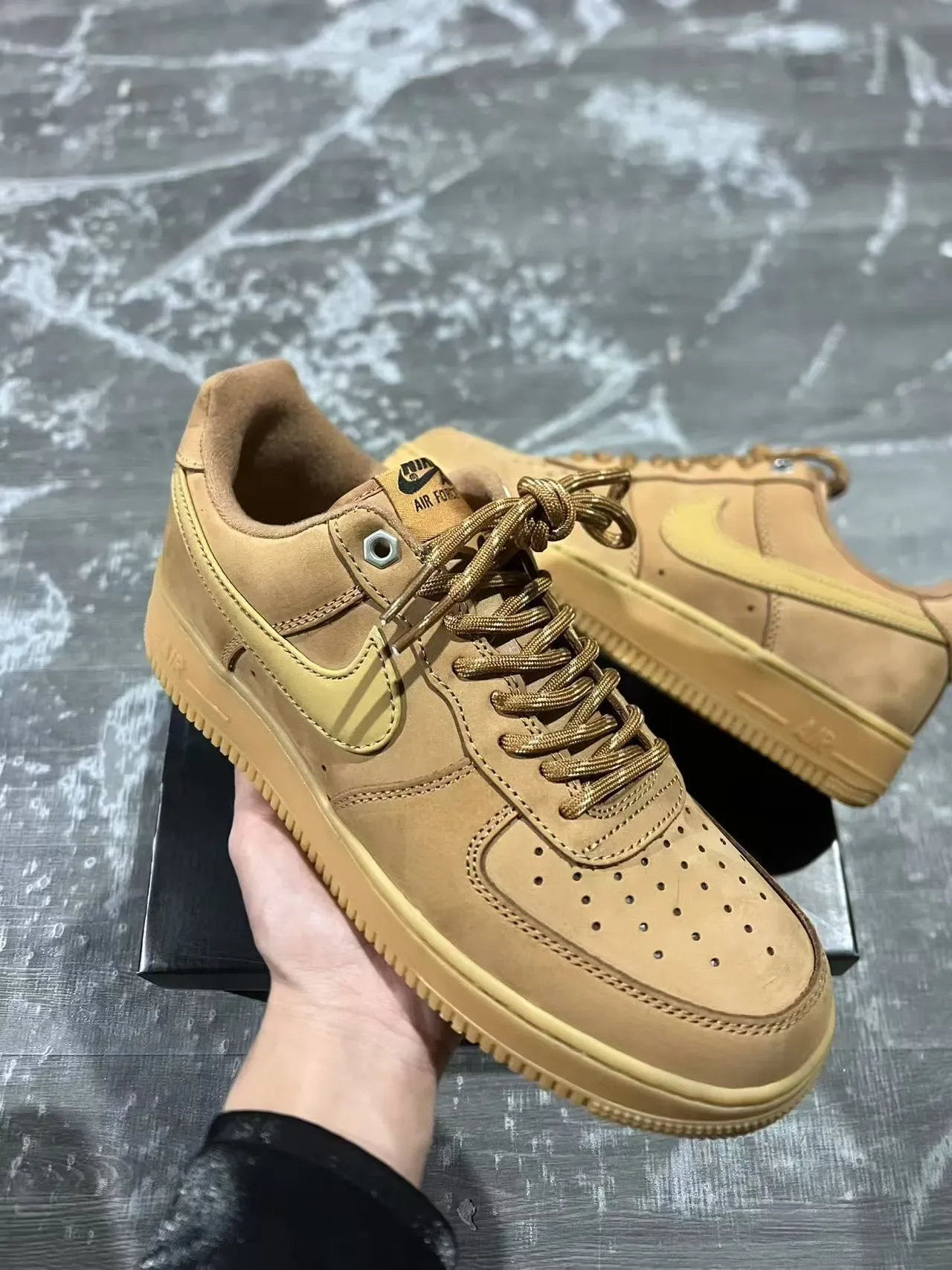 Nike Air Force 1 Monochromatic Tan Suede Lifestyle Sneakers 2