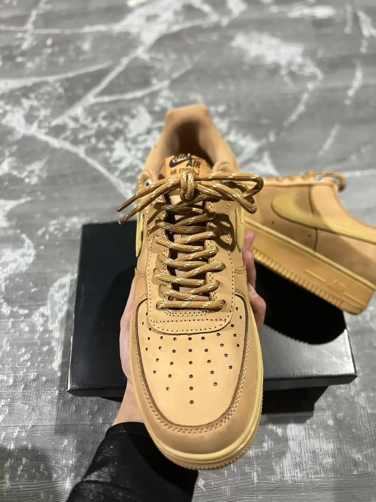 Nike Air Force 1 Monochromatic Tan Suede Lifestyle Sneakers 3
